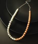 white peach pearl necklace