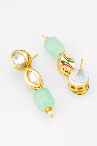 mint green bead necklace set