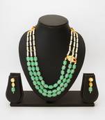 mint green bead necklace set