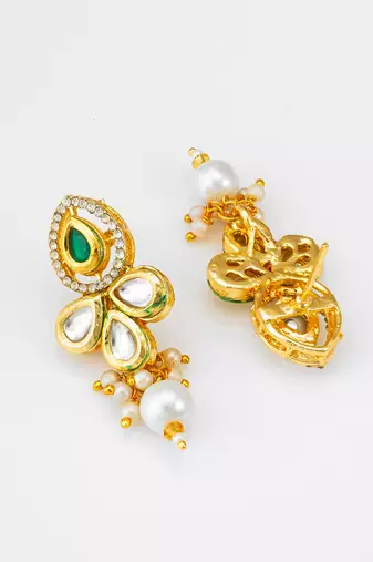 kundan floral pearl necklace set