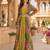 yellow printed faux georgette anarkali salwar suit - free size