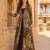 brown printed faux georgette anarkali salwar suit - free size