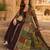 brown printed faux georgette anarkali salwar suit - free size