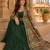 dark green printed faux georgette anarkali salwar suit - free size