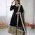 black silk blend anarkali gown with dupatta & bottom