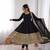black silk blend anarkali gown with dupatta & bottom