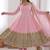 pink silk blend anarkali gown with dupatta & bottom