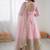 pink silk blend anarkali gown with dupatta & bottom