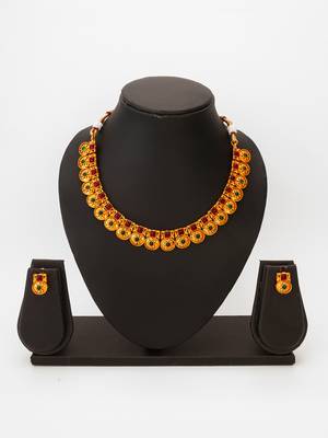 antique gold coin choker set 1