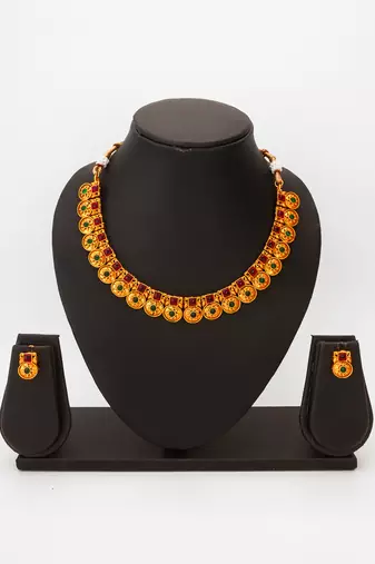 antique gold coin choker set