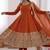 orange silk blend anarkali gown with dupatta & bottom