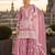 purple embroidered silk blend salwar suit - free size