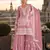 purple embroidered silk blend salwar suit - free size