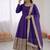 purple silk blend anarkali gown with dupatta & bottom