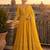 yellow embroidered georgette anarkali salwar suit - free size