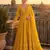 yellow embroidered georgette anarkali salwar suit - free size