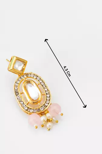 pink beaded kundan choker set