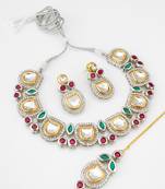 dual tone polki kundan set