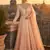peach embroidered georgette anarkali salwar suit - free size
