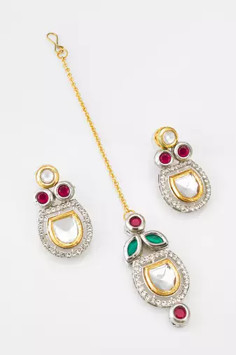 dual tone polki kundan set