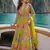 mustard embroidered silk blend anarkali salwar suit