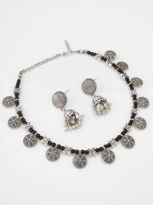 oxidized coin necklace set 1