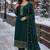 dark green embroidered silk blend salwar suit