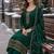 dark green embroidered silk blend salwar suit