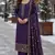royal blue embroidered silk blend salwar suit