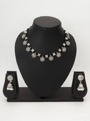 oxidized coin necklace set 4