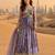 purple embroidered silk blend anarkali suit - free size