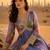 purple embroidered silk blend anarkali suit - free size