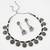 oxidized coin charm necklace set