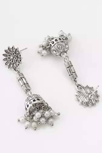 oxidized coin charm necklace set