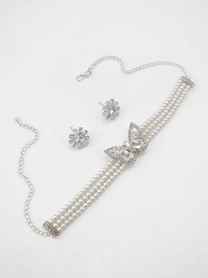pearl butterfly choker set 2