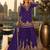 violet embroidered silk blend salwar suit - free size