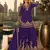 violet embroidered silk blend salwar suit - free size