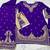violet embroidered silk blend salwar suit - free size