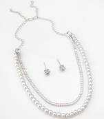 double layer pearl necklace set