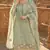 sea green embroidered silk blend salwar suit