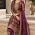 purple embroidered silk blend salwar suit