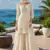 cream embroidered georgette silk blend georgette salwar - free size