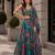 dark green digital print silk blend indo western - free size