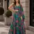 dark green digital print silk blend indo western - free size