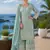 sky blue embroidered georgette silk blend georgette salwar - free size