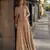 brown embroidered georgette silk blend georgette salwar - free size