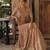 brown embroidered georgette silk blend georgette salwar - free size