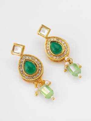 kundan green onyx necklace set 3