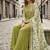 green embroidered silk blend salwar suit - free size