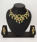 kundan green onyx necklace set